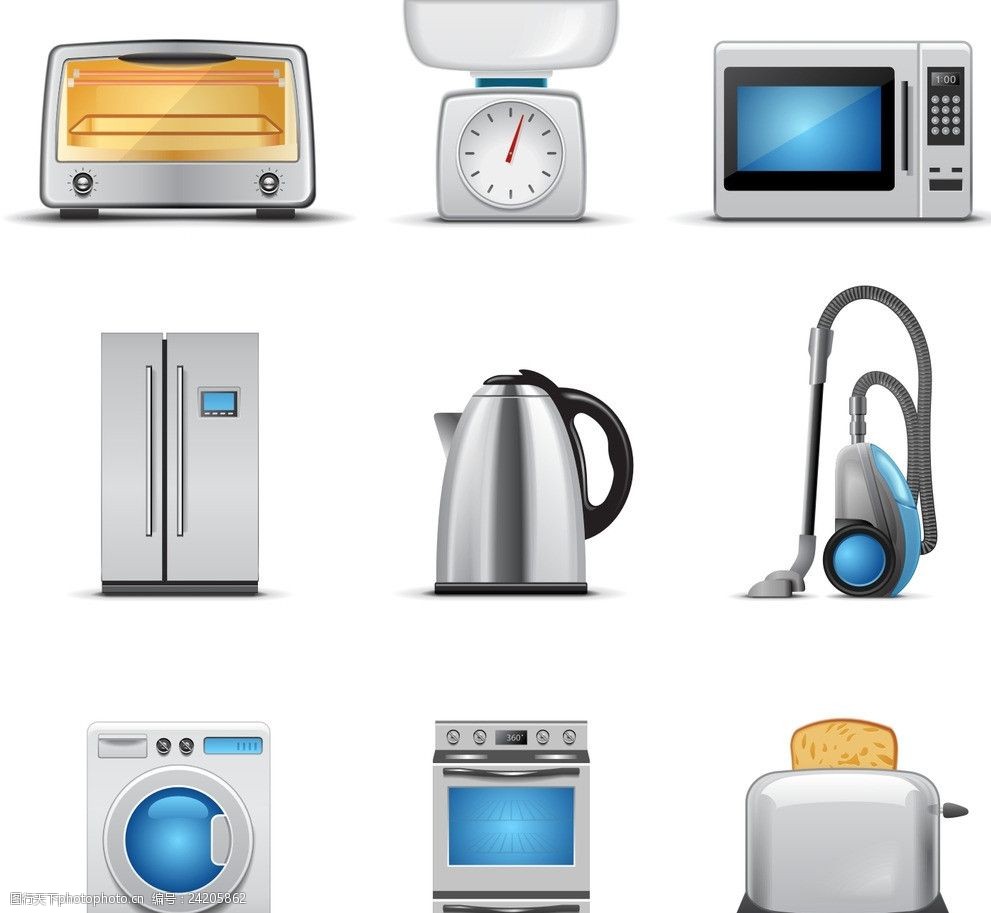 家電矢量圖 現代家居設計的視覺利器